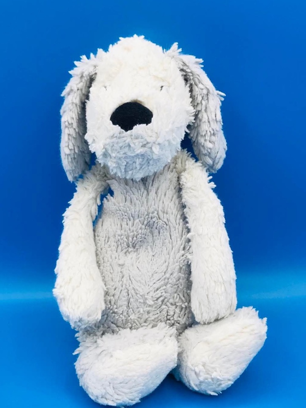 Retired Jellycat London Bashful Puppy Plush - Medium 12" Black & White Dog